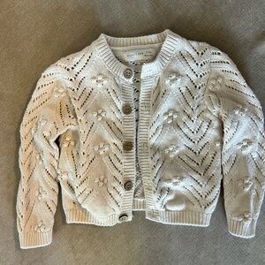 Quincy Mae Ivory Knit baby cardigan Sweater